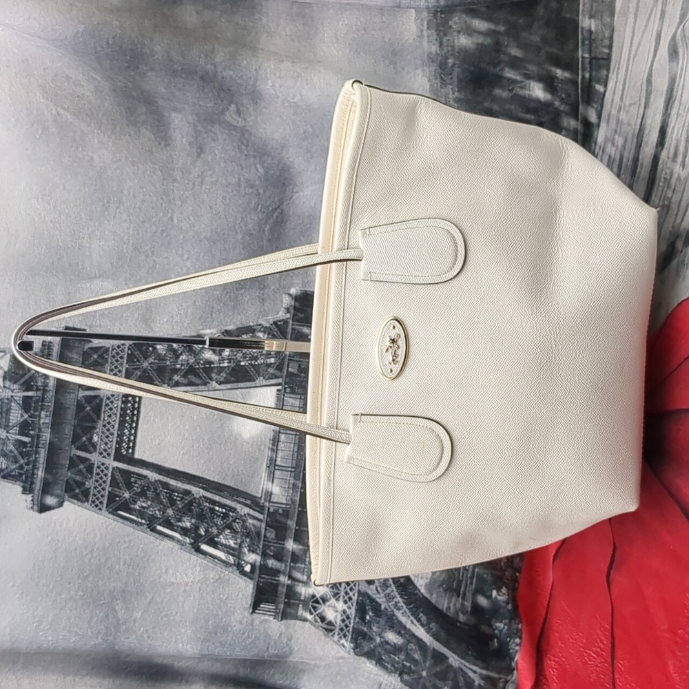 Coach White Taxi Tote Bag